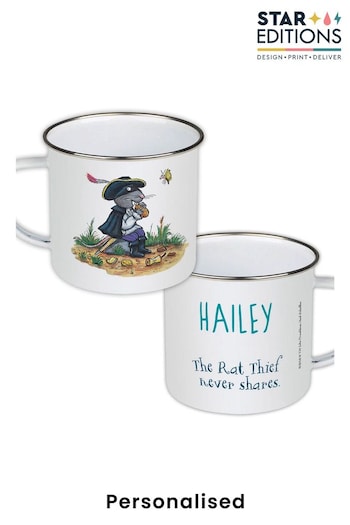 Star Editions Personalised Rat Thief Never Shares Highway Rat Enamel White Mug (AB9546) | £15