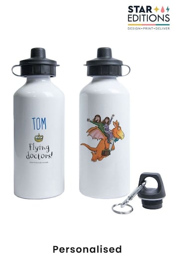 Star Editions Personalised Flying Doctors Zog White Water Bottle (AC0612) | £15