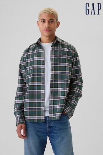 Gap Green Check Regular Fit Long Sleeve Oxford Shirt (AC0841) | £35