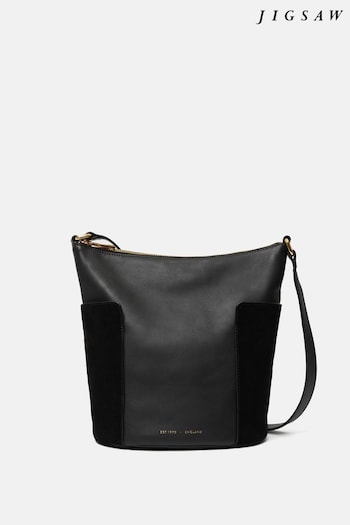 Jigsaw Black Slouchy Bucket Bag (AC0894) | £185