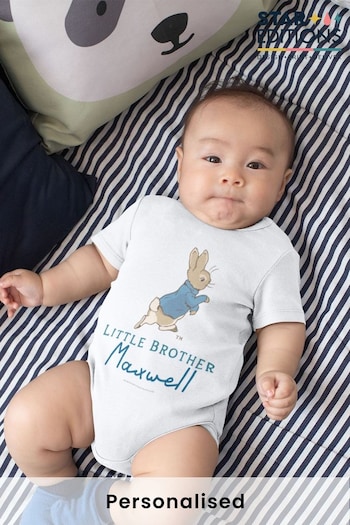 Star Editions Little Brother Personalised White Babygrow (AC0960) | £18
