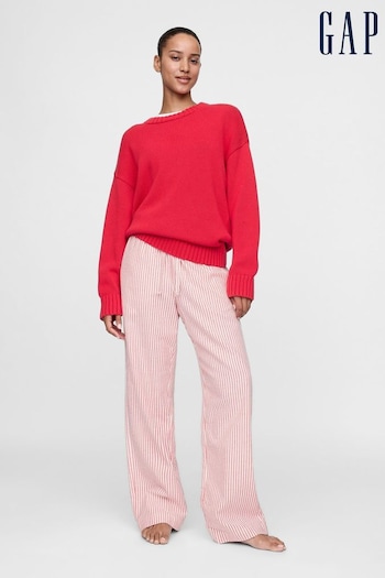 Gap Red Matching Family Christmas 100% Cotton Stripe Pyjama Bottoms (AC0981) | £25