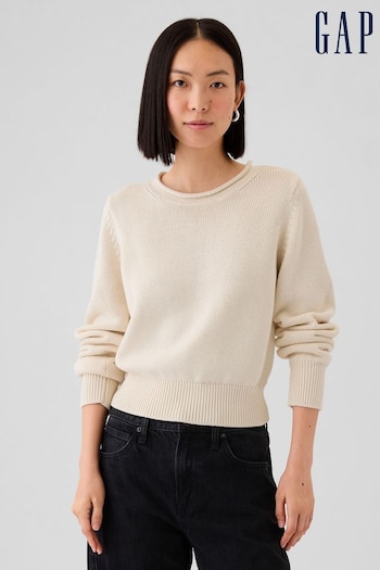 Gap Cream Soft Cotton Shrunken Roll Neck Jumper (AC0982) | £42