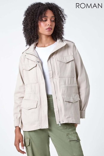 Roman Natural Funnel Neck 100% Cotton Jacket (AC1270) | £44