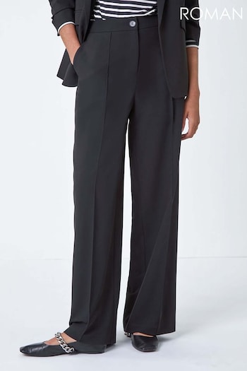 Roman Black Tailored Relaxed Stretch Trousers (AC1310) | £32