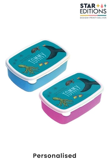 Star Editions Personalised This Is The Sea So Wild And Free Blue/Pink Lunch Box (AC1466) | £13