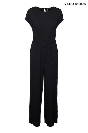 VERO MODA Black Short Sleeve Jersey Belted Jumpsuit (AC1473) | £38