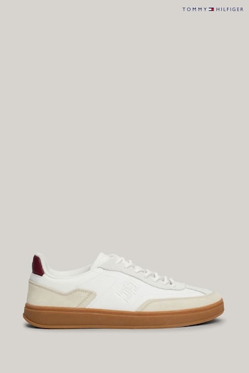 Tommy bds Hilfiger Heritage Court Leather Brown Trainers (AC2035) | £110