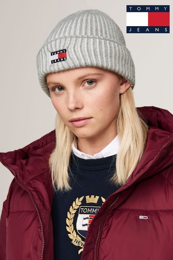 Tommy Hilfiger Grey Tommy Hilfiger White Heritage Beanie (AC2181) | £45