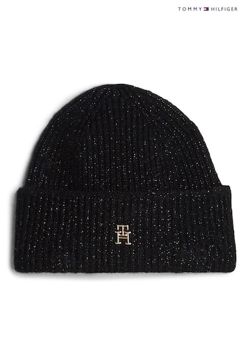 Tommy Hilfiger Luxe Black Beanie (AC2188) | £55