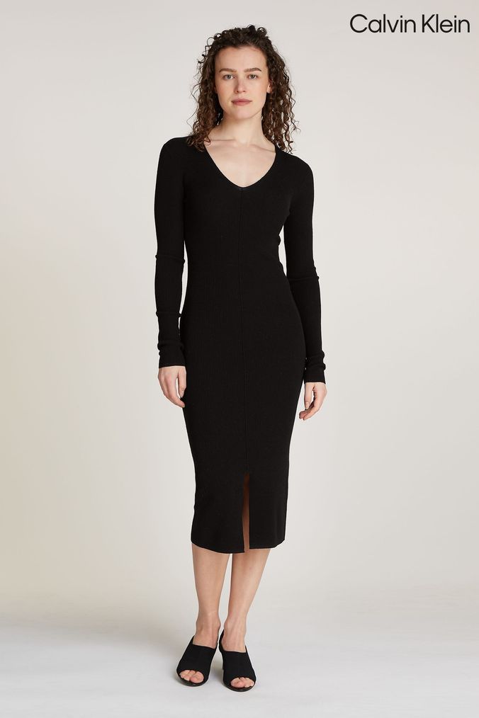Buy Women s X Large Calvin Klein Long Sleeve Merino Wool Plain Dresses Online Calvin Klein Black Essentials Tracksuit to your favourites ArvindShops