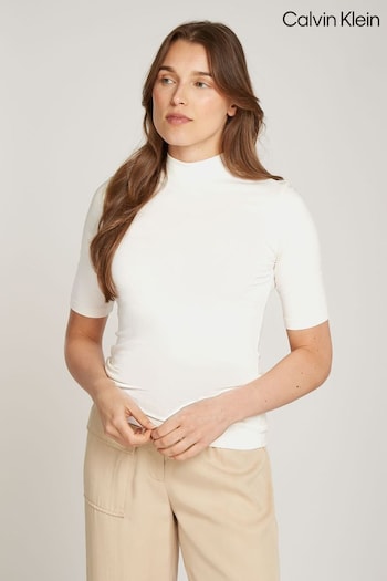 Calvin Klein Natural Slim Fit Stretch 1/2 Mock Neck Top (AC2357) | £55