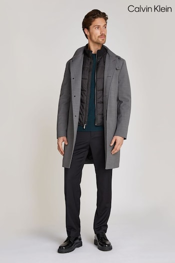 Calvin Klein Grey Technical Wool Coat (AC2368) | £360