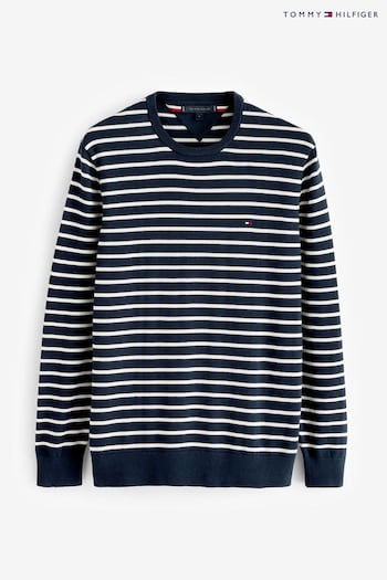 Tommy Hilfiger Blue Essential 100% Cotton Crew Neck Sweater (AC2488) | £90