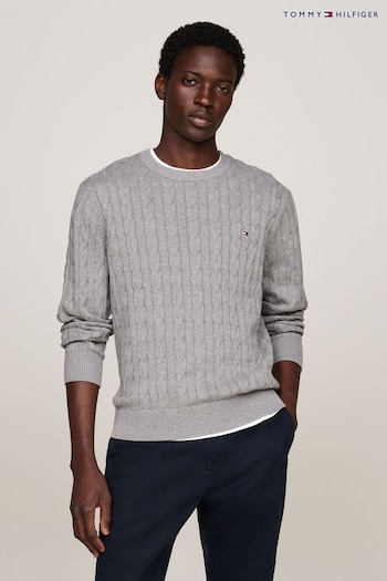 Tommy Hilfiger Grey Classic Cable Sweater (AC2503) | £130