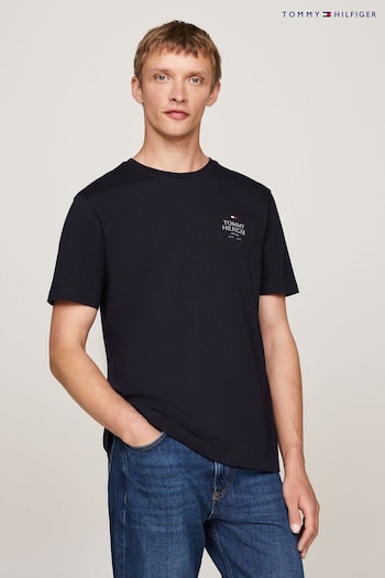 Tommy Hilfiger Blue Hilfiger Stack 100% Cotton T-Shirt (AC2582) | £40