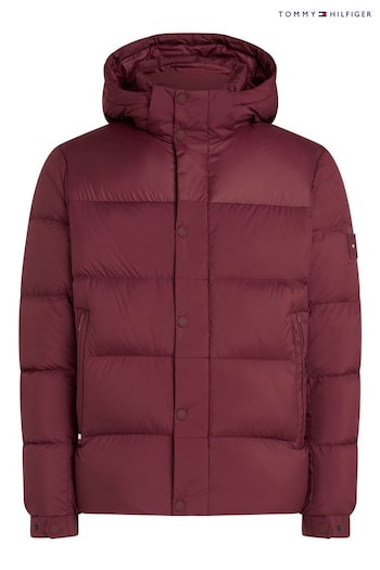 Tommy Varsity Hilfiger Red Mix Down Hooded Puffer Jacket (AC2609) | £320