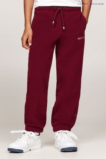 Tommy Hilfiger Burgundy Red Tommy Hilfiger Unisex Polar Fleece Sweatpants (AC2666) | £50