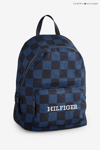 Tommy Hilfiger Blue Monotype Check Backpack (AC2907) | £70