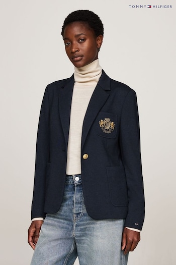 Tommy Hilfiger Slim Fit Blue Heritage Crest Single Breasted Blazer (AC2915) | £230