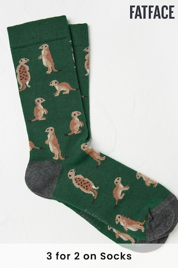 FatFace Green Meercat Socks (AC3176) | £7.50