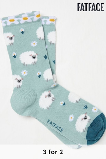 FatFace Green Sheep Socks (AC3244) | £7.50