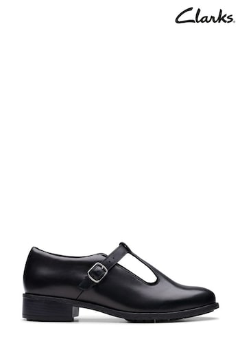 Clarks Black Leather Havisham Bar Shoes (AC3346) | £65