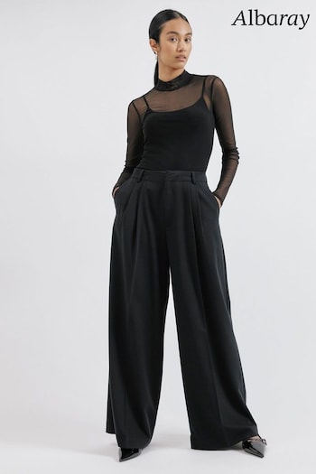 Albaray Tailored 2 Pleat Black Trousers (AC4147) | £89