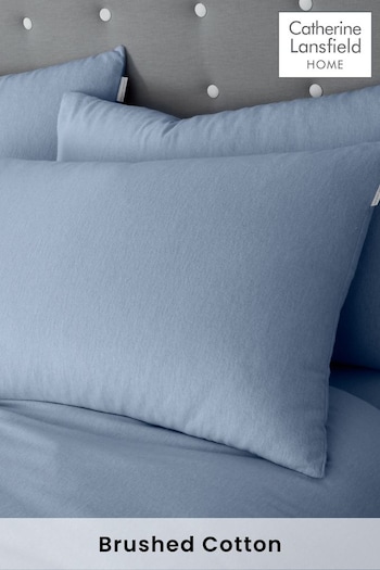 Catherine Lansfield Chambray Blue 100% Cotton Pillowcase (AC4241) | £10