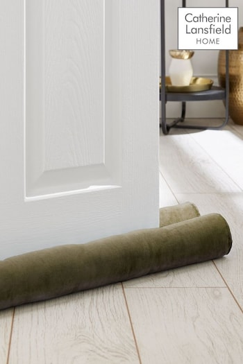 Catherine Lansfield Olive Green Kingsley Matt Velvet Double Sided Draught Excluder (AC4267) | £14