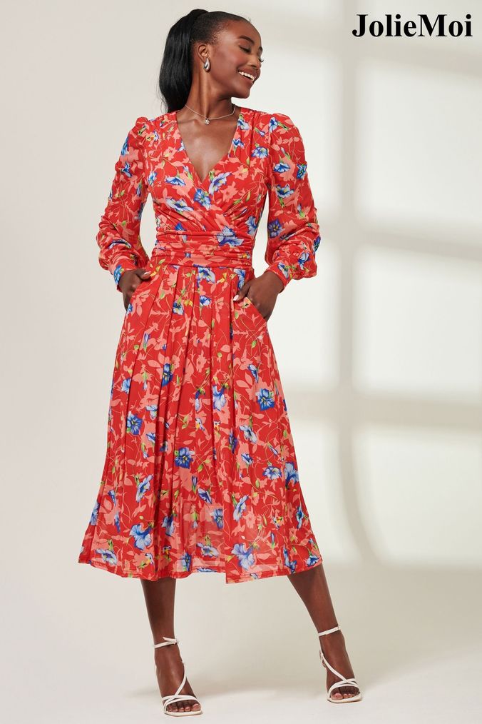 Buy Women s Red Wrap Floral Dresses Online Next UK