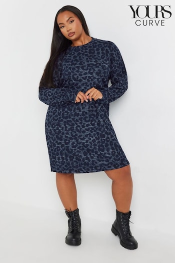 Yours Curve Blue Soft Touch Jumper Dress (AC4441) | £31