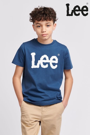 Lee Navy Blue Boys 100% Cotton Wobbly Graphic T-Shirt (AC4705) | £15 - £18