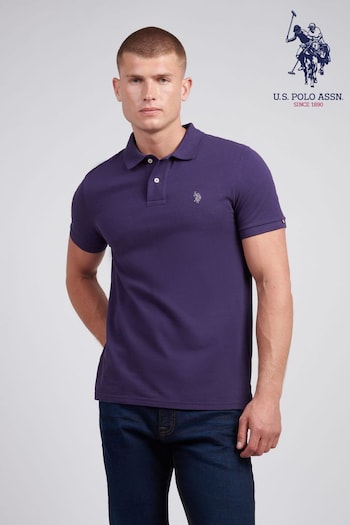 U.S. Polo Assn. Medium Purple Regular Fit Pique Polo Shirt (AC4940) | £50