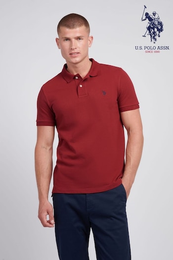 U.S. Polo top Assn. Poppy Red Regular Fit Pique Polo top Shirt (AC4941) | £50