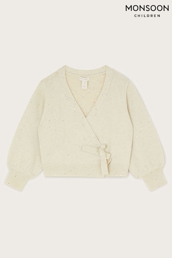 Monsoon Natural Sequin Ballet Wrap Cardigan (AC4964) | £30 - £34