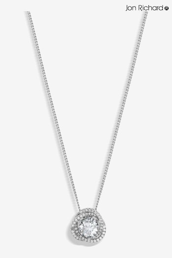 Jon Richard Silver Tone Crystal Halo Pendant (AC5046) | £25