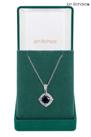 Jon Richard Silver Tone Sapphire Pendant (AC5078) | £30