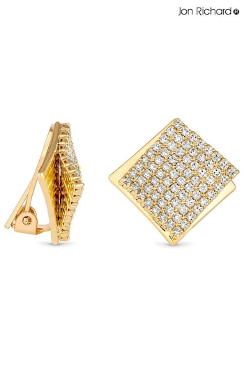 Jon Richard Gold Tone Cubic Zirconia And Polished Statement Clip Earrings (AC5091) | £20