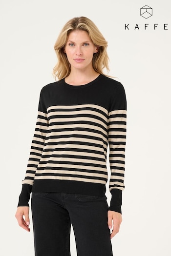 Kaffe Slim Fit KAlizza Striped Pullover Black Jumper (AC5224) | £35