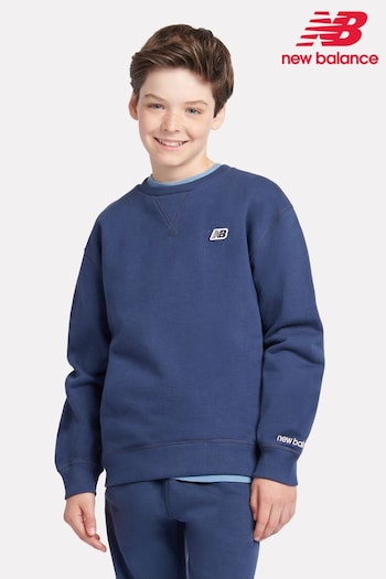 New Balance Blue Boys Premium Loopback Sweatshirt (AC5270) | £55 - £66