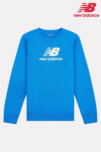 New Balance Blue Boys Stacked Logo Sweatshirt (AC5295) | £40 - £48