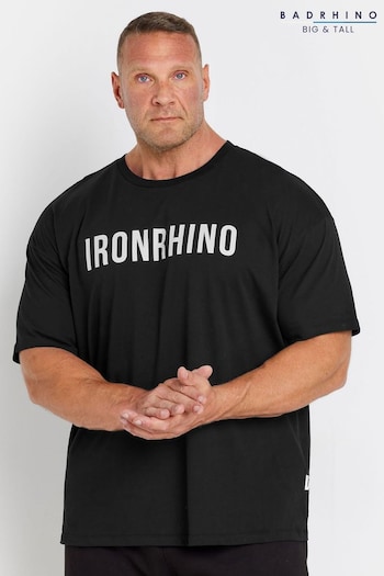 BadRhino Big & Tall Black IronRhino Front And Back T-Shirt (AC5594) | £33