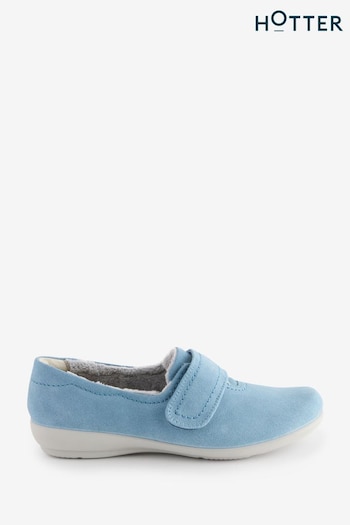 Hotter Blue Regular Fit Regular Fit Toasty Touch Fastening Slippers (AC5725) | £49