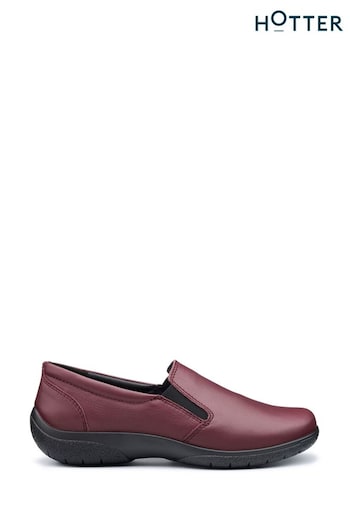 Hotter Glove II Burgundy Red Extra Wide Fit Slip-On Shoes (AC5754) | £79