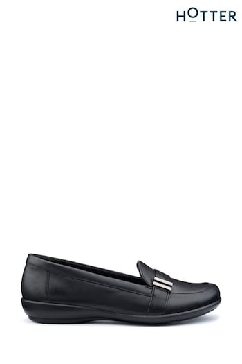 Hotter Black Wide Fit Regular Fit Clay Slip-On Shoes (AC5763) | £79