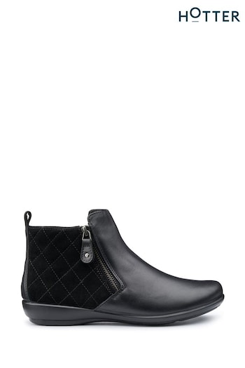 Hotter Black Winchester Zip Regular Fit Boots (AC5909) | £89