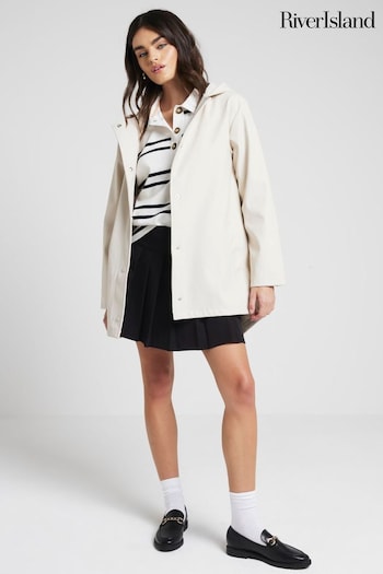 River Island Natural Hooded Rain Mac (AC5928) | £50