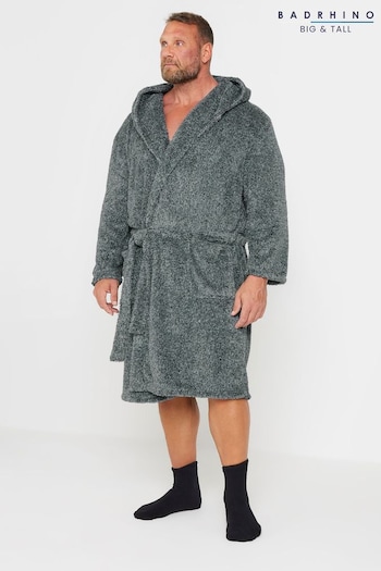 BadRhino Big & Tall Grey Cationic Hooded Robe (AC6483) | £36