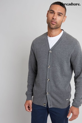 Threadbare Grey Cotton Blend Knitted Cardigan (AC6723) | £26